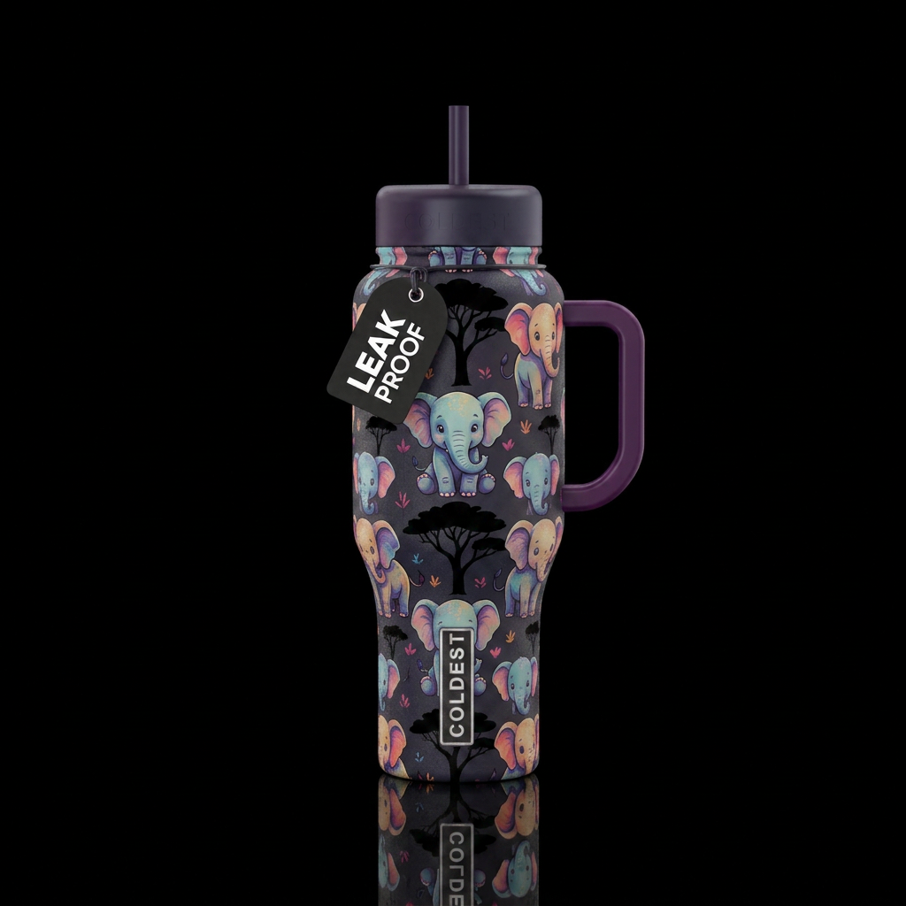 Baby elephants water bottle design