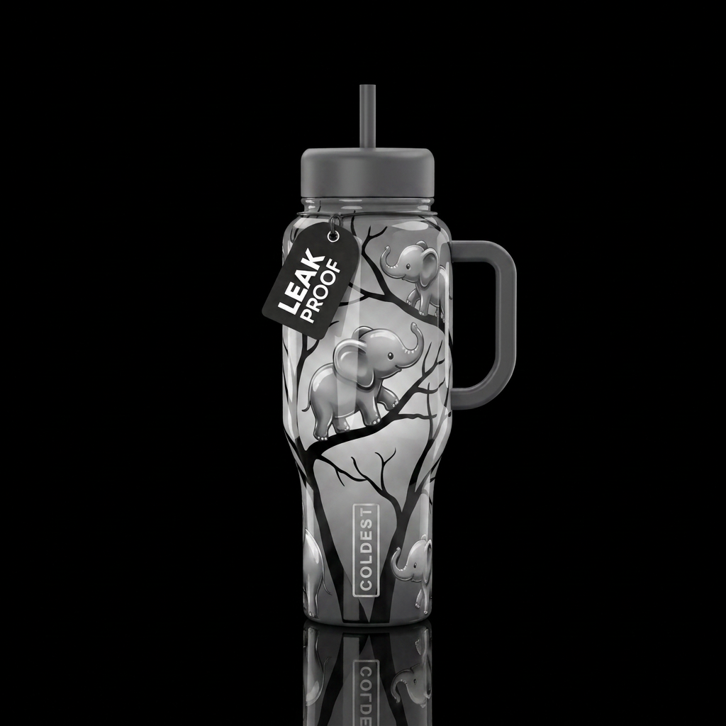 Baby elephants 2 water bottle design