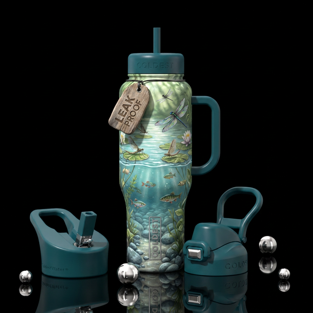 Living near a river, i often see dragon flies and ... water bottle design