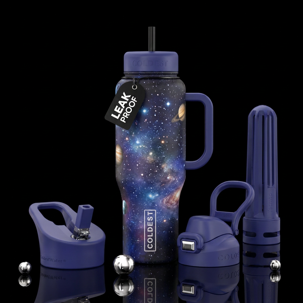 Traveling through the solar system in a dream anyt... water bottle design
