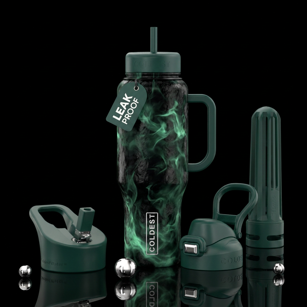 In the eerie black void, the void isn't quite empt... water bottle design