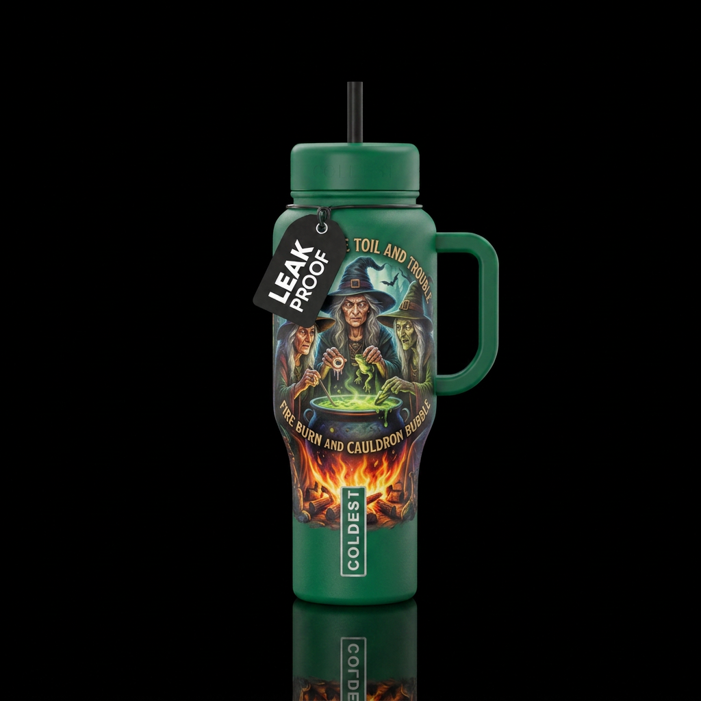 Double double toil and trouble fire burn and cauld... water bottle design