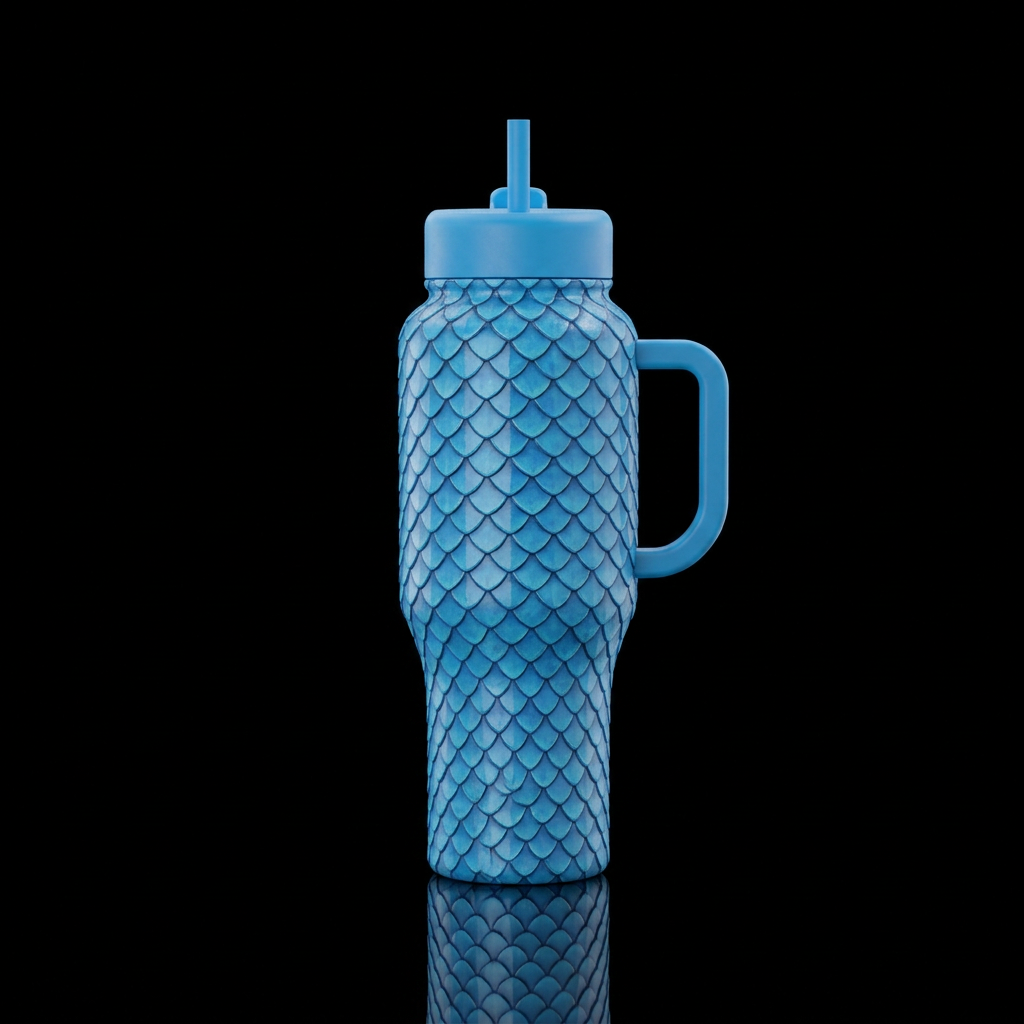 Baby water dragon, hatched in the rocky shallow wa... water bottle design