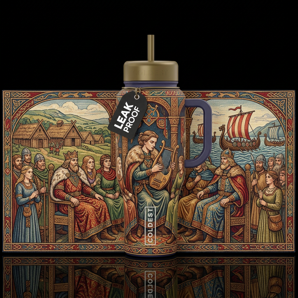 Many centuries ago, the bards told stories, and sa... water bottle design