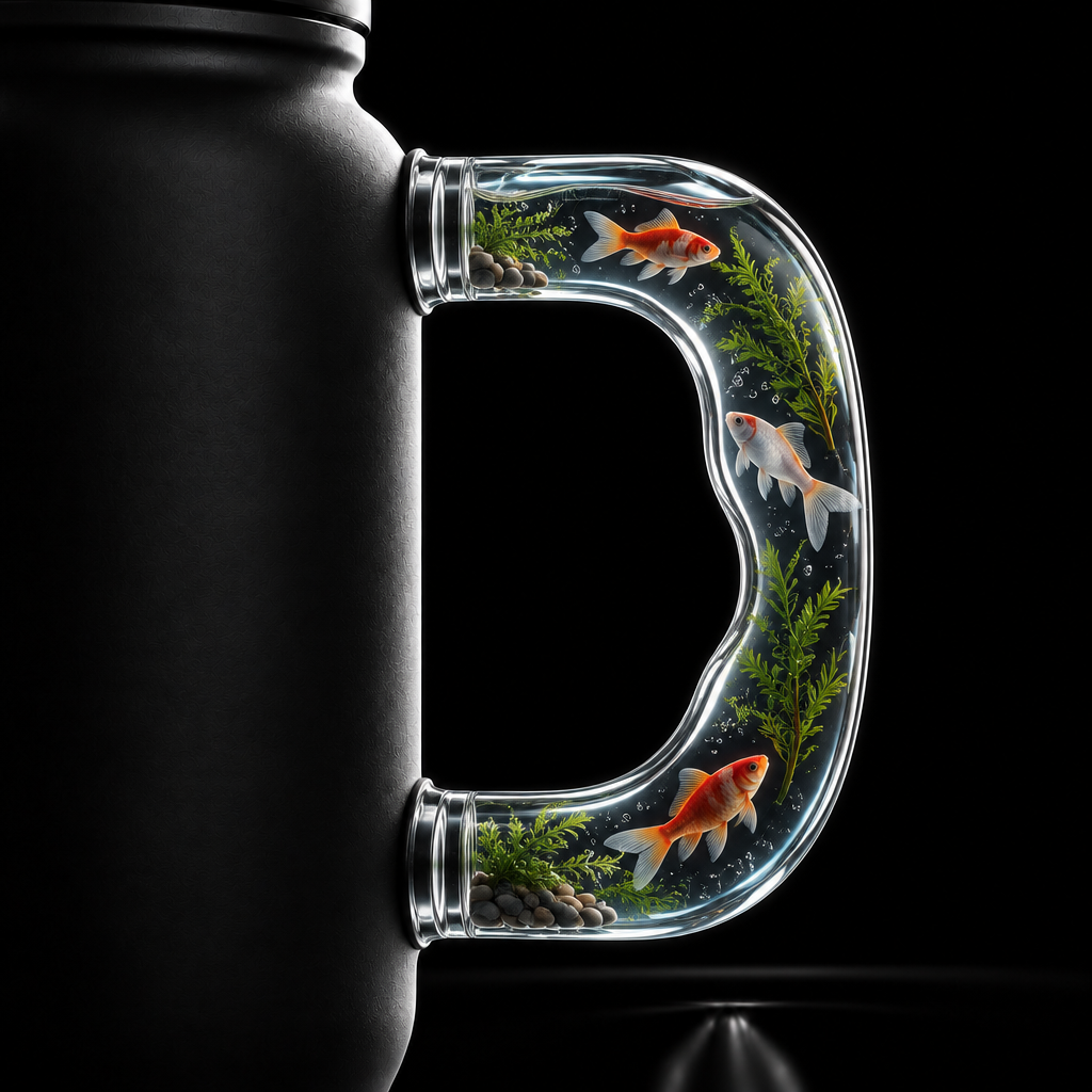 Fish tank accessory water bottle design