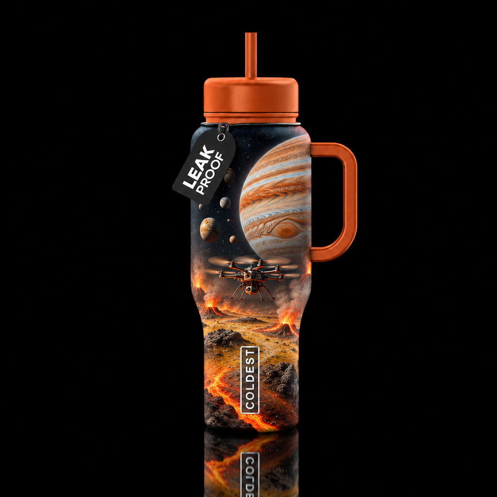 Reaching Jupiters moon, Io is an exciting destinat... water bottle design