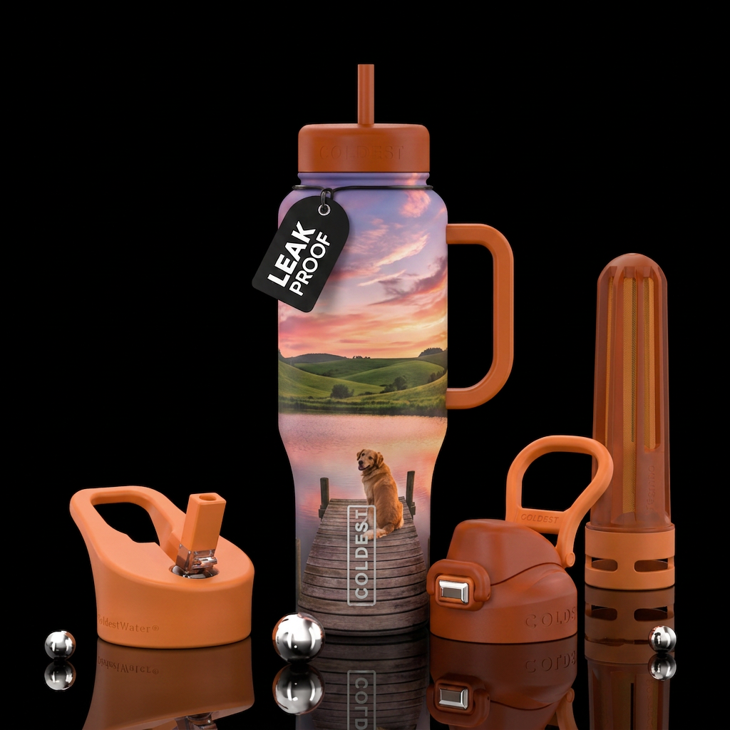 Golden Sunset water bottle design