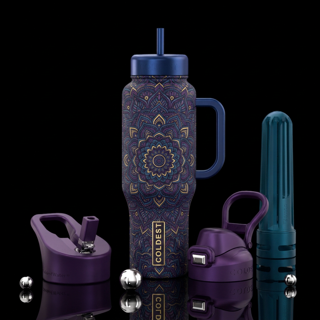 Boho water bottle design