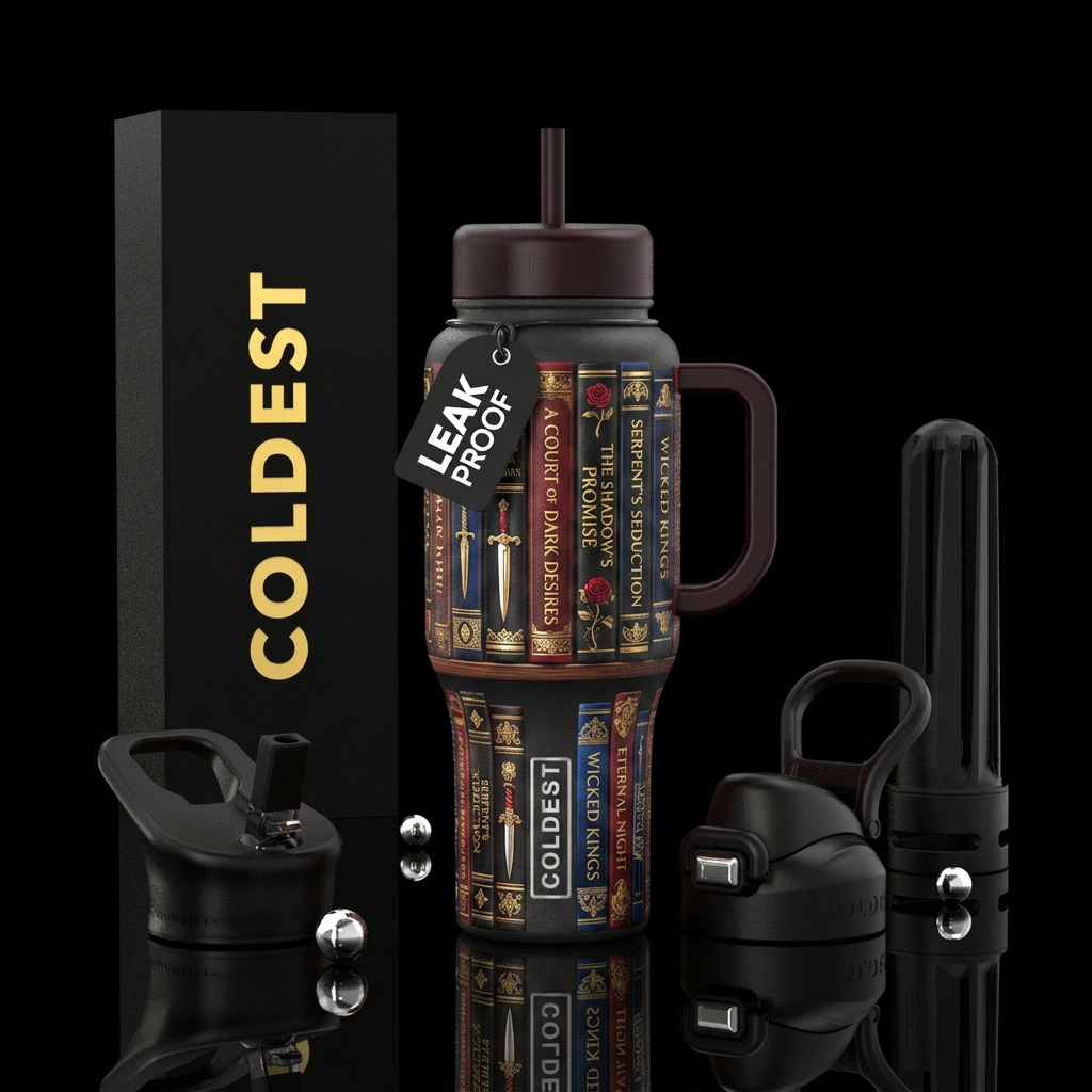 Dark romance books water bottle design