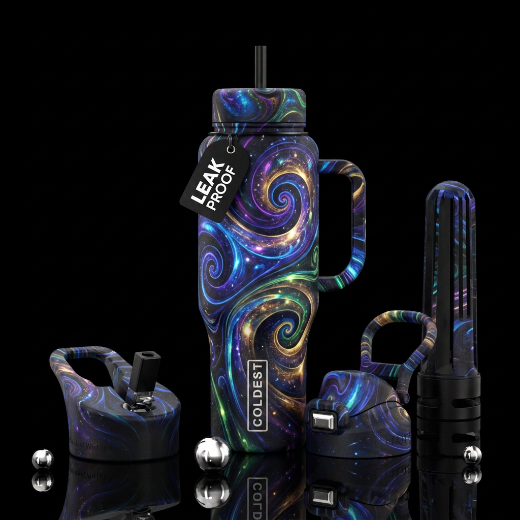 swirls, spirals, magic water bottle design