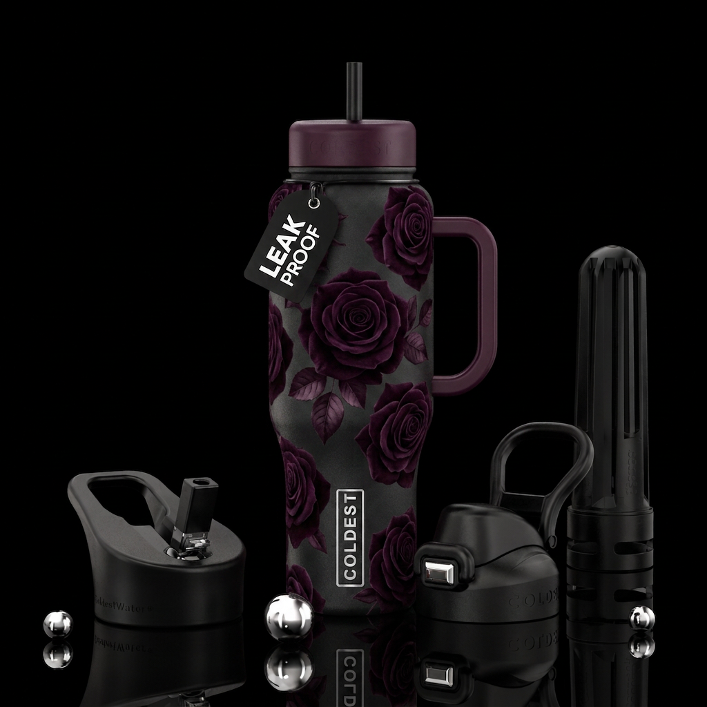 dark roses water bottle design