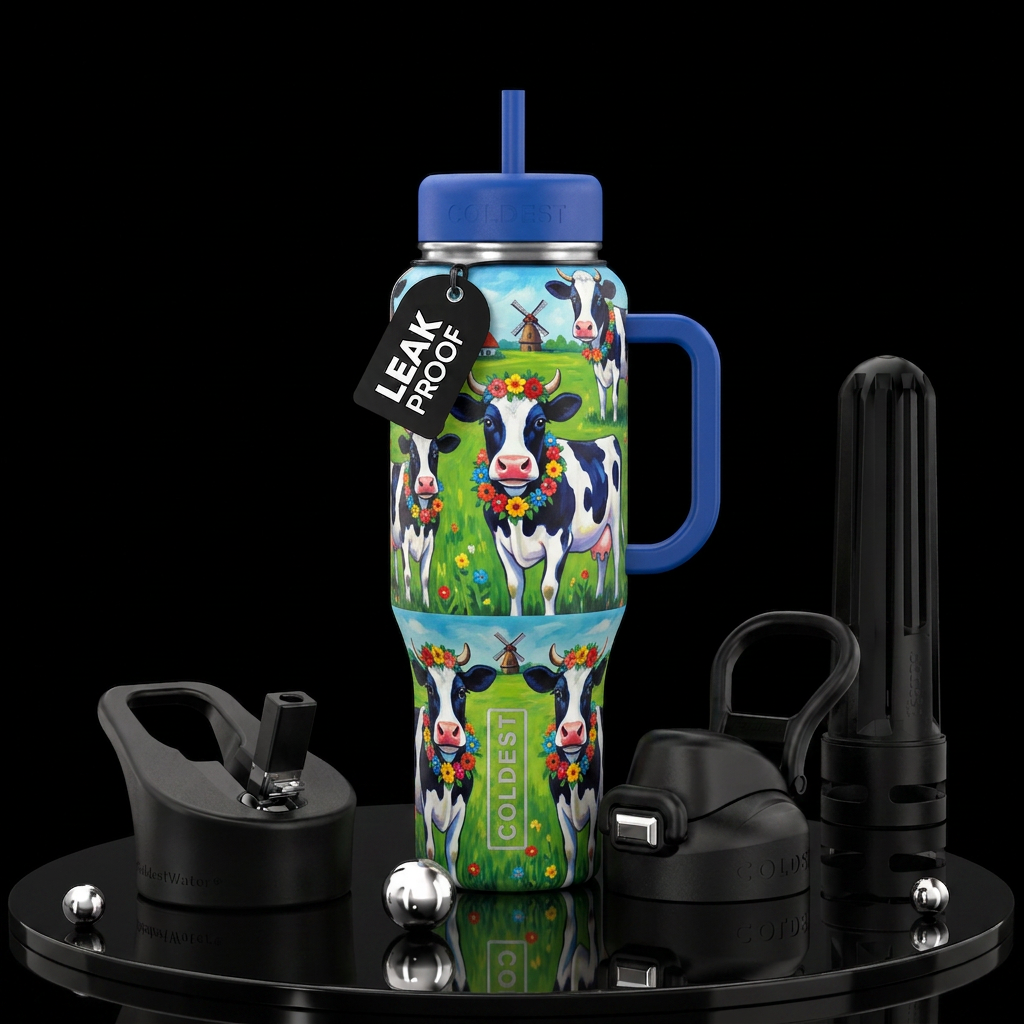 Holland cow water bottle design