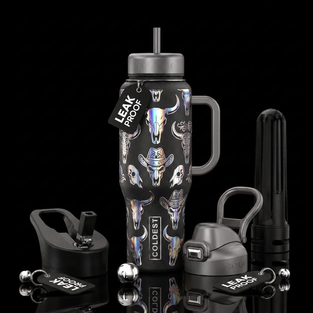 Skulls 2 water bottle design