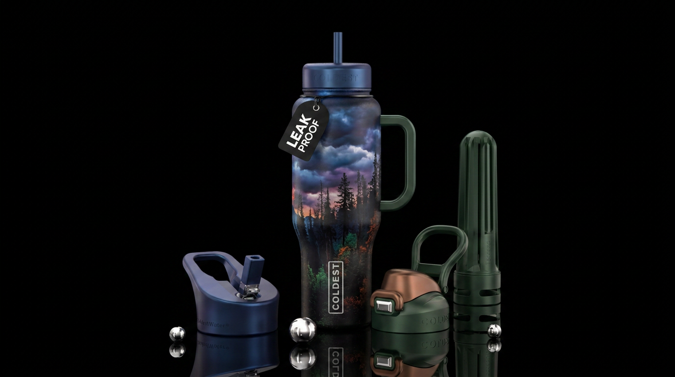 seamless, dark mood, rustic, realism, clouds, tree... water bottle design