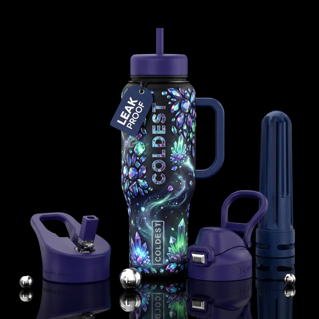 gemstone, glowie, magic water bottle design