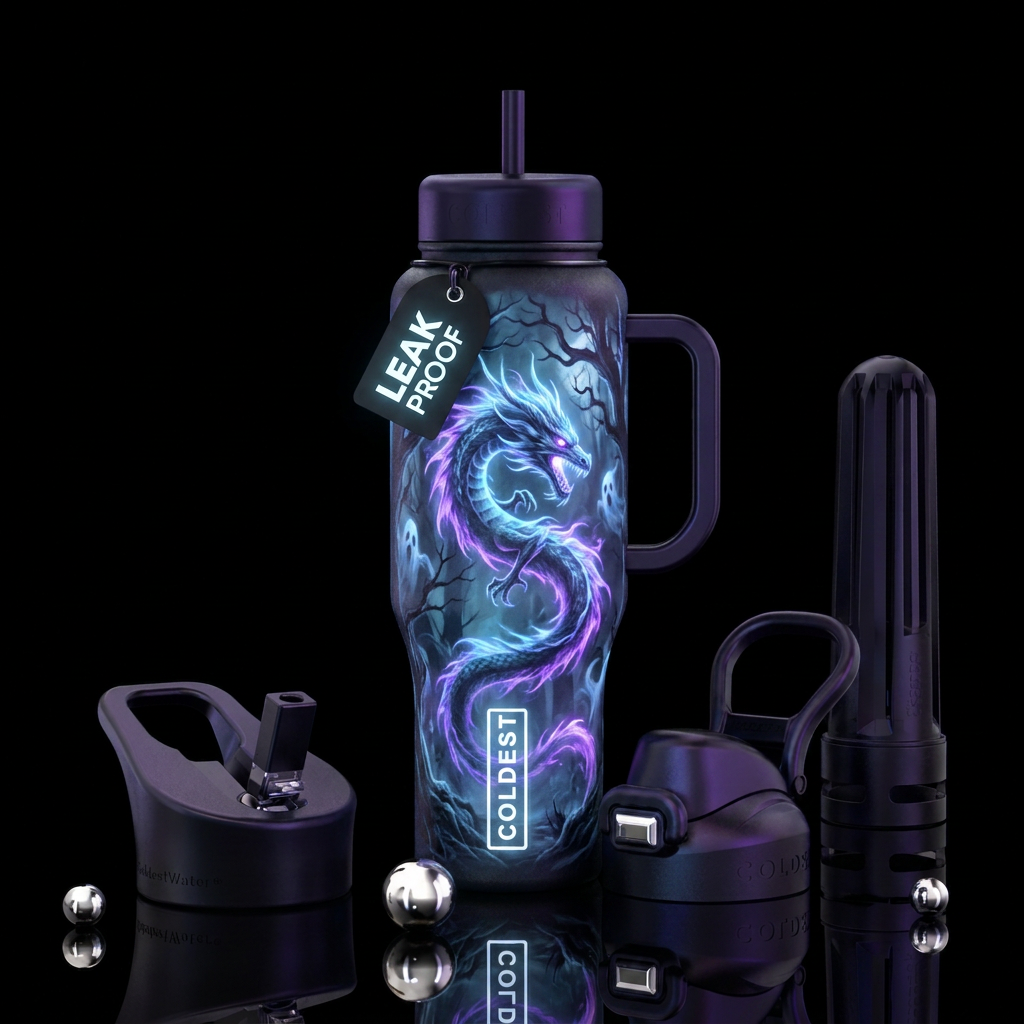 dragon, glowie, haunted water bottle design
