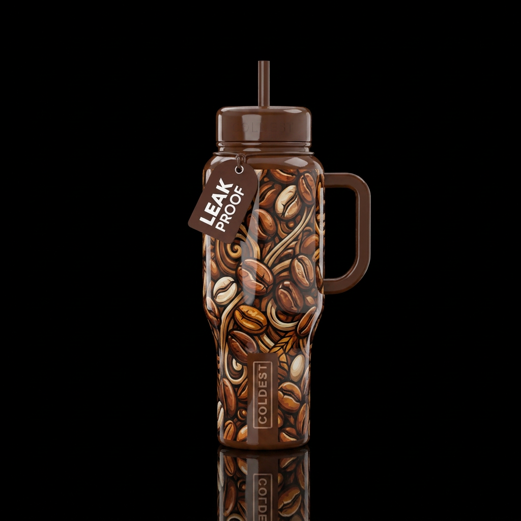 coffee bean water bottle design