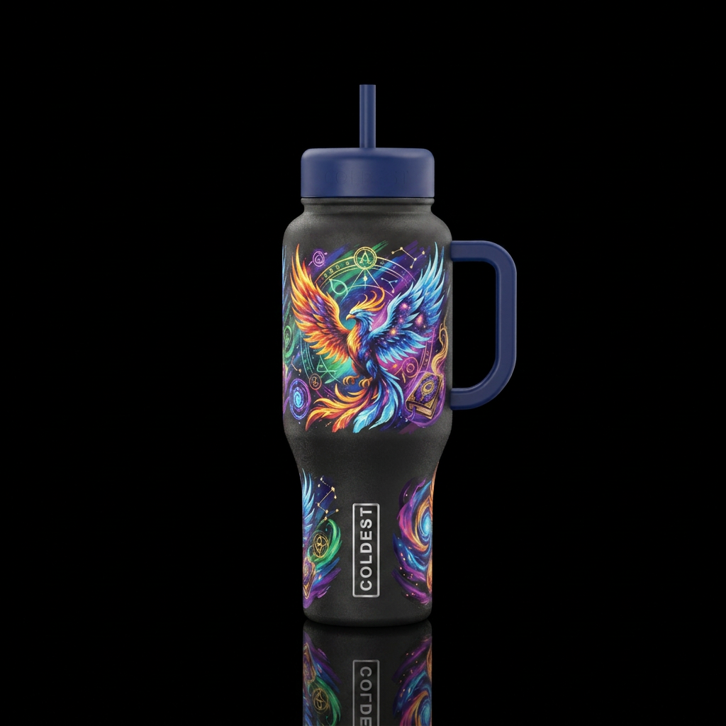 brush stroke, fantasy spellbound water bottle design