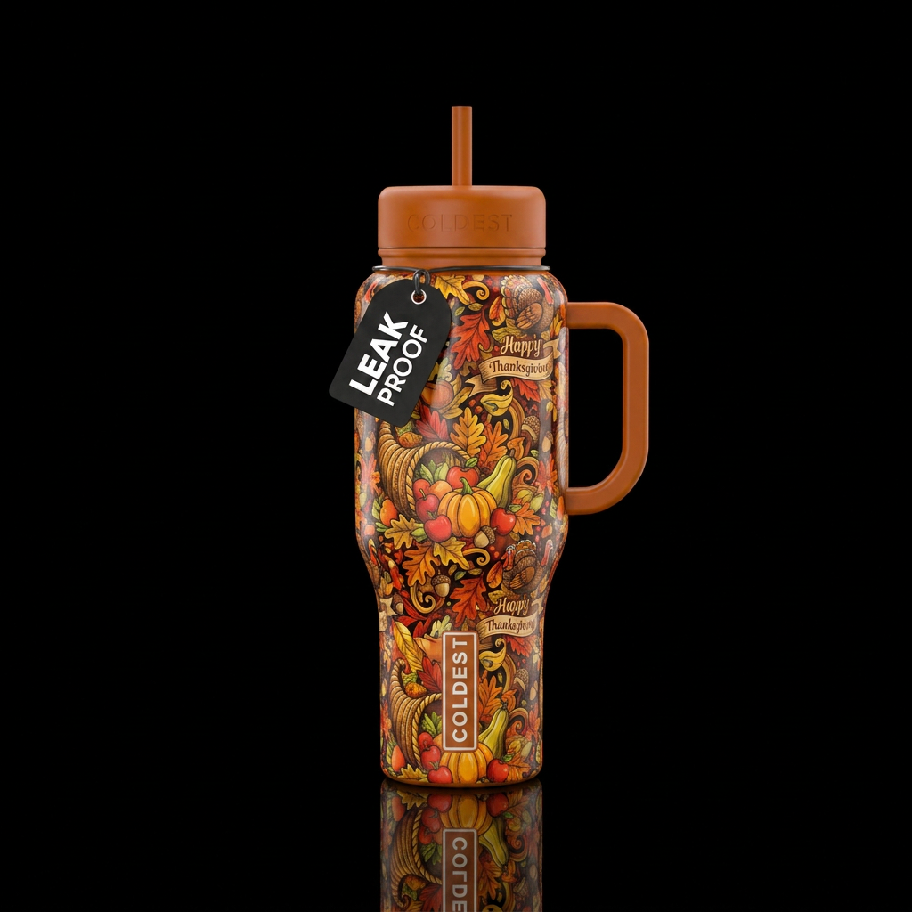 Thanksgiving water bottle design