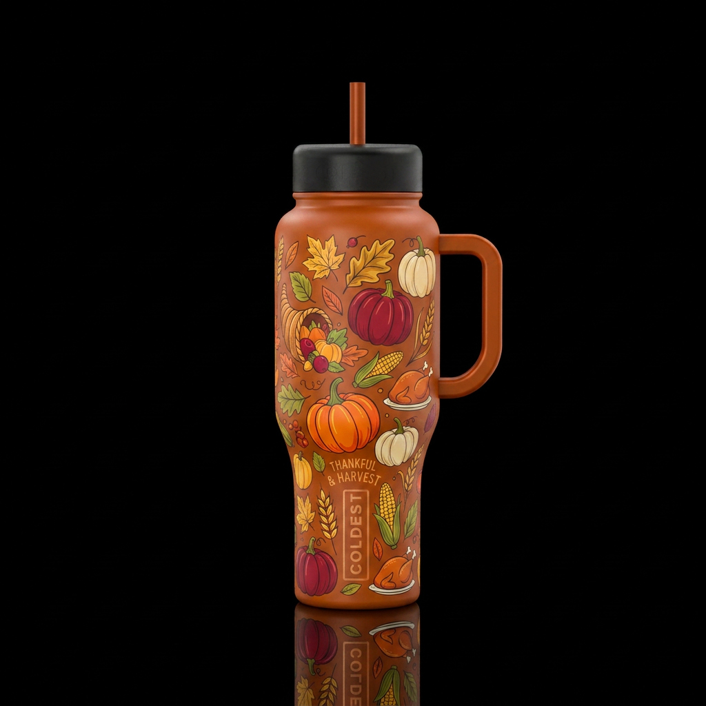 Thanksgiving water bottle design