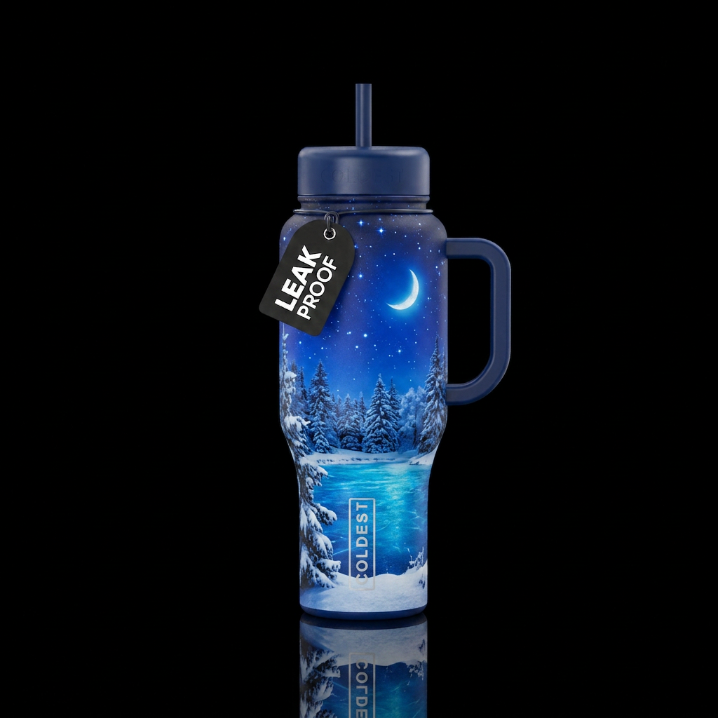 Winter Blues water bottle design