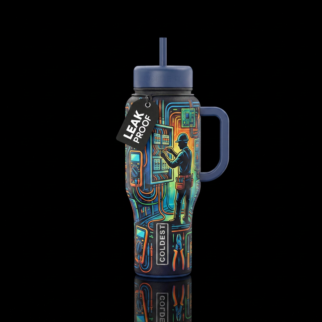 industrial electrician water bottle design
