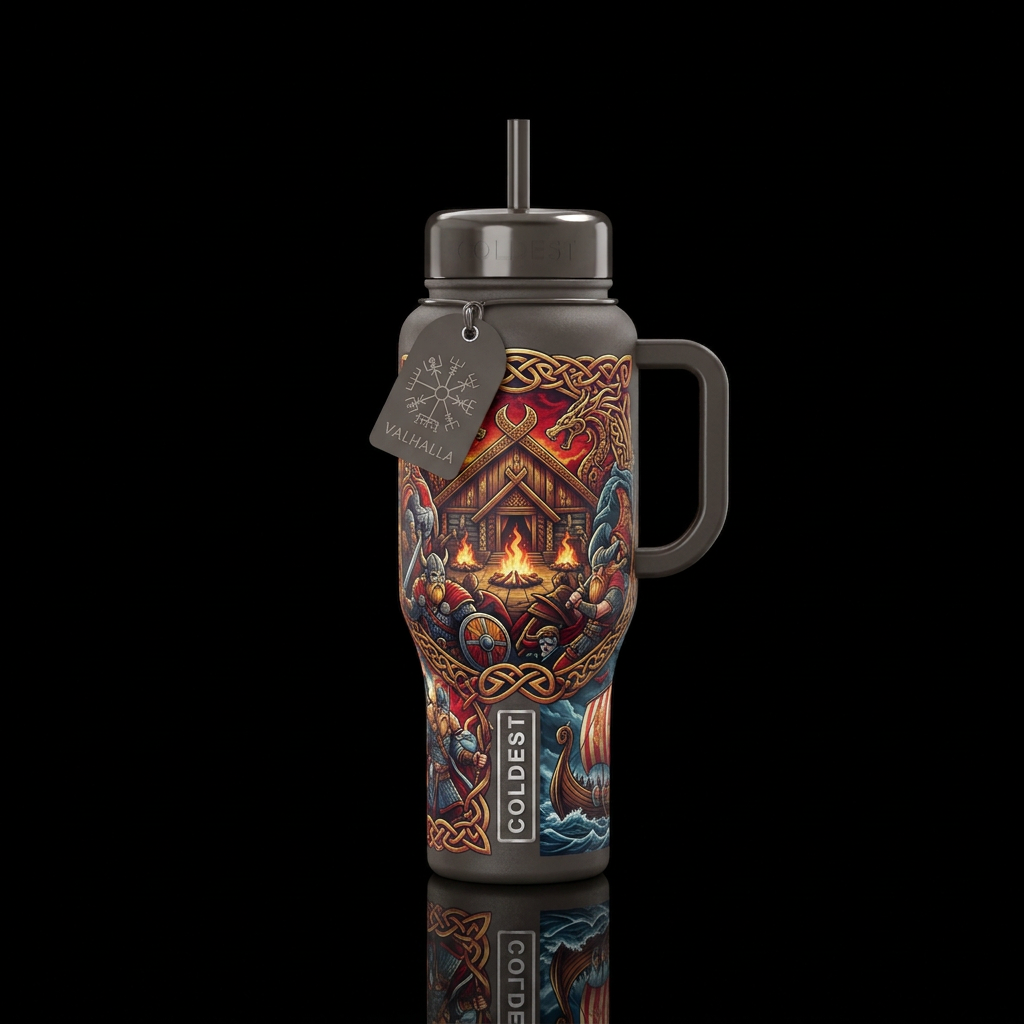 viking vallhalla water bottle design