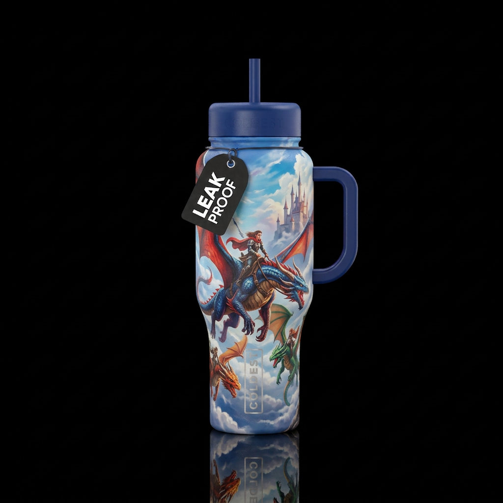 dragon riders water bottle design