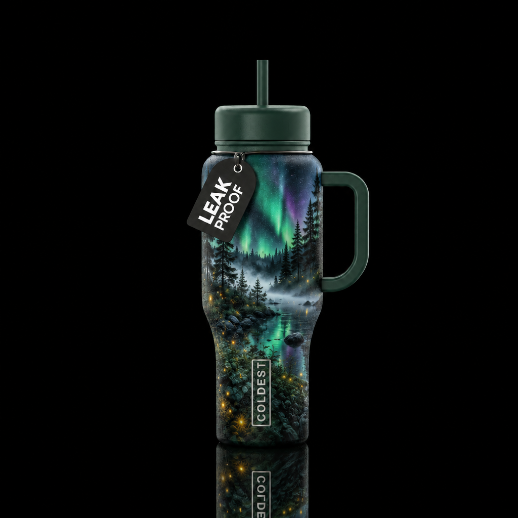 Aurora enchanted forest water bottle design