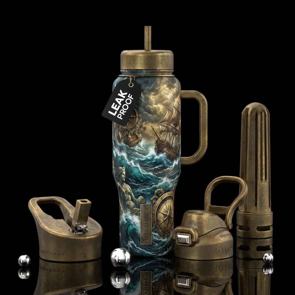 Please show front and back of bottle stormy seas, ... water bottle design