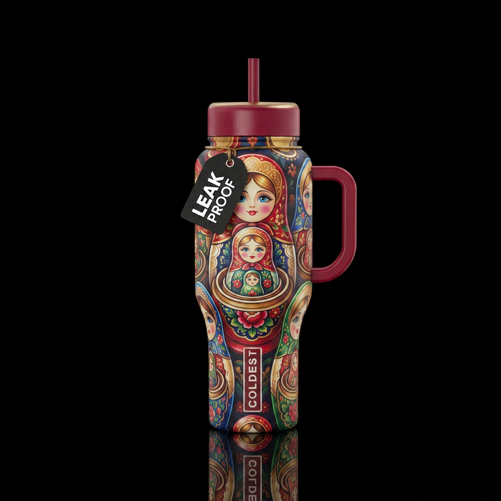 Matroyshka doll water bottle design