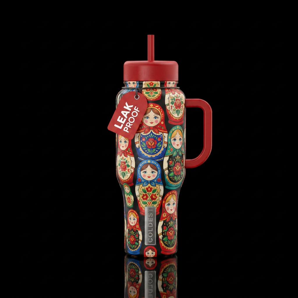 Matroyshka doll water bottle design