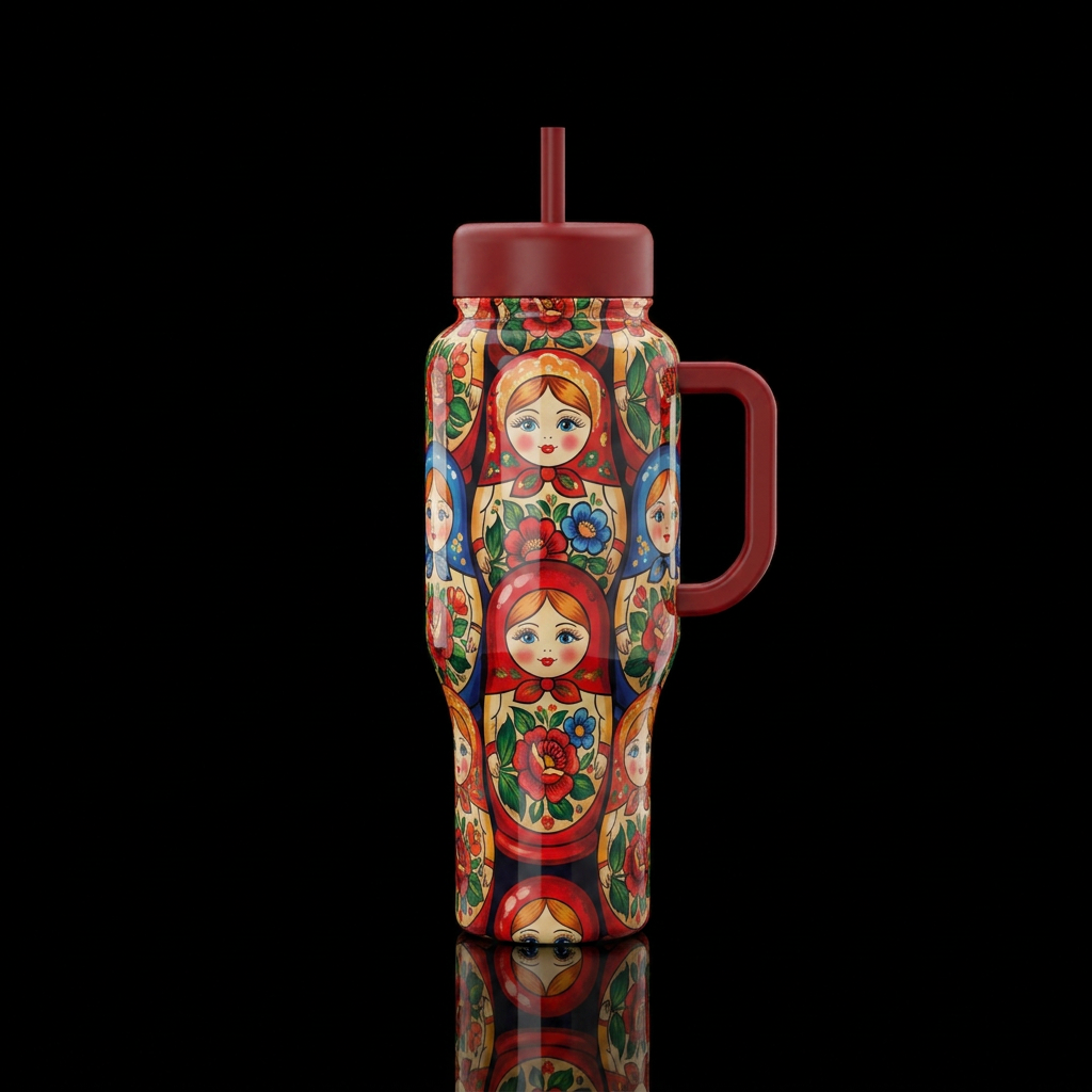 Matroyshka doll water bottle design