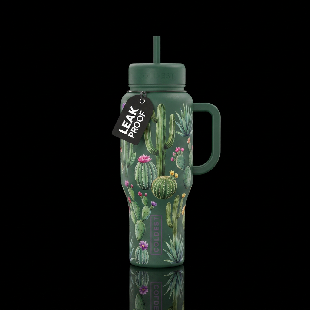 Cacti water bottle design