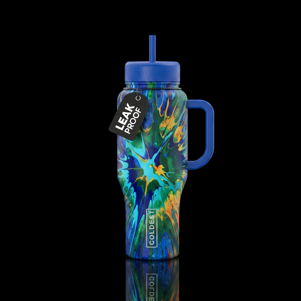 Blow painting water bottle design