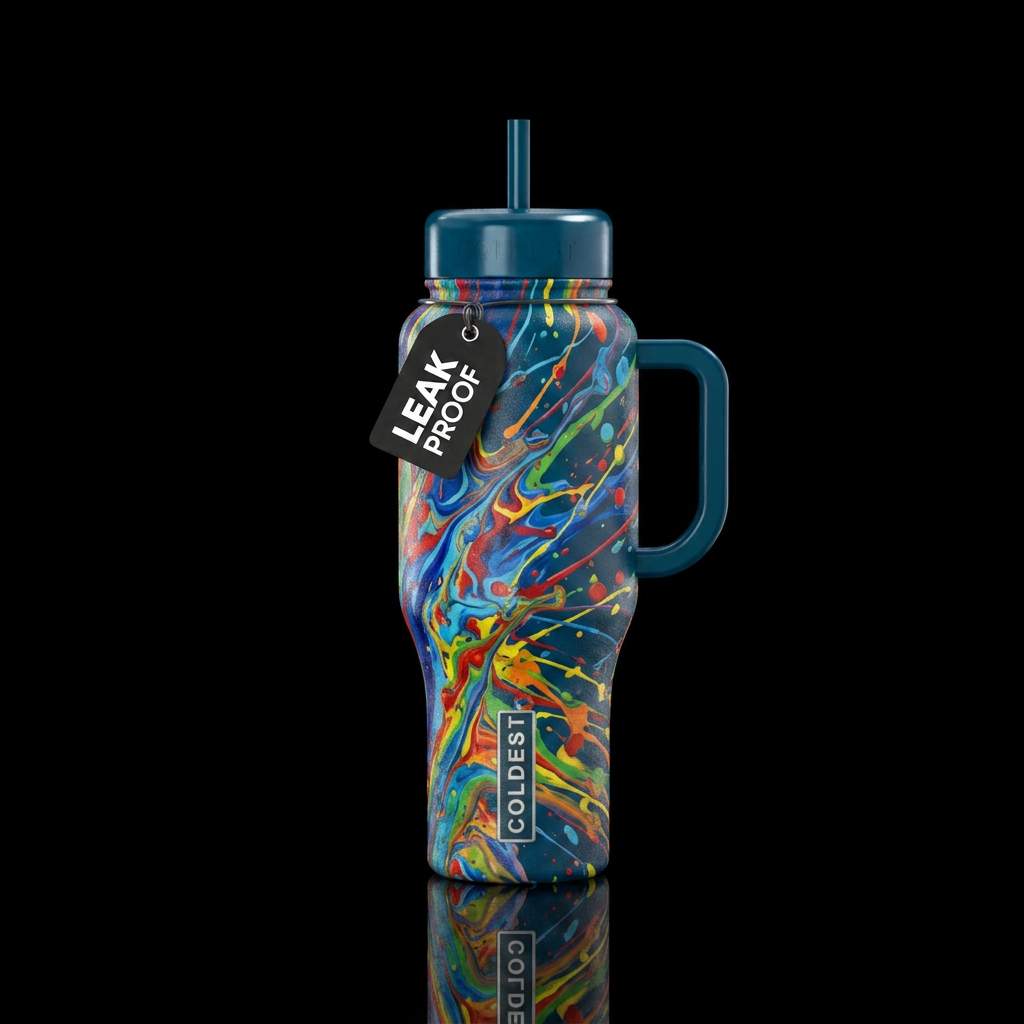 Blow painting water bottle design