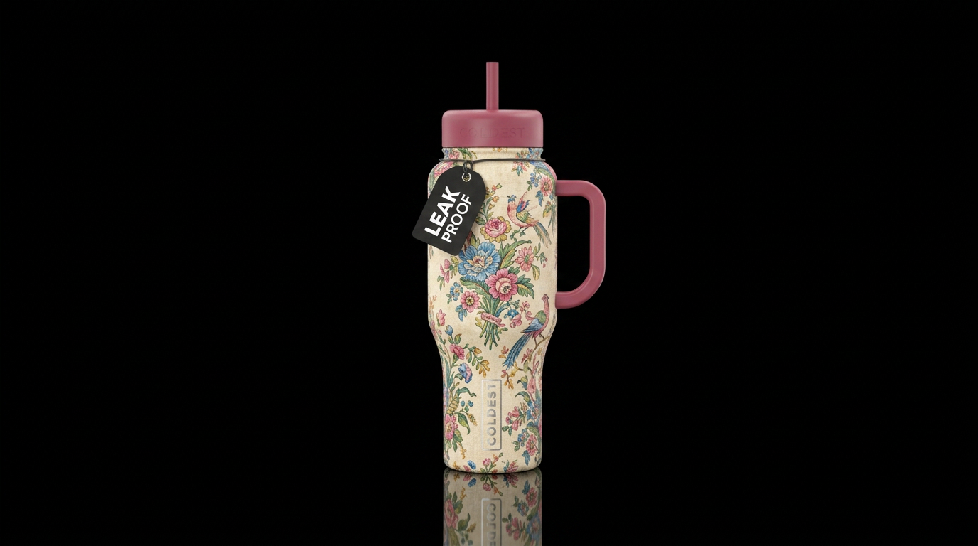 Grandma's wallpaper water bottle design