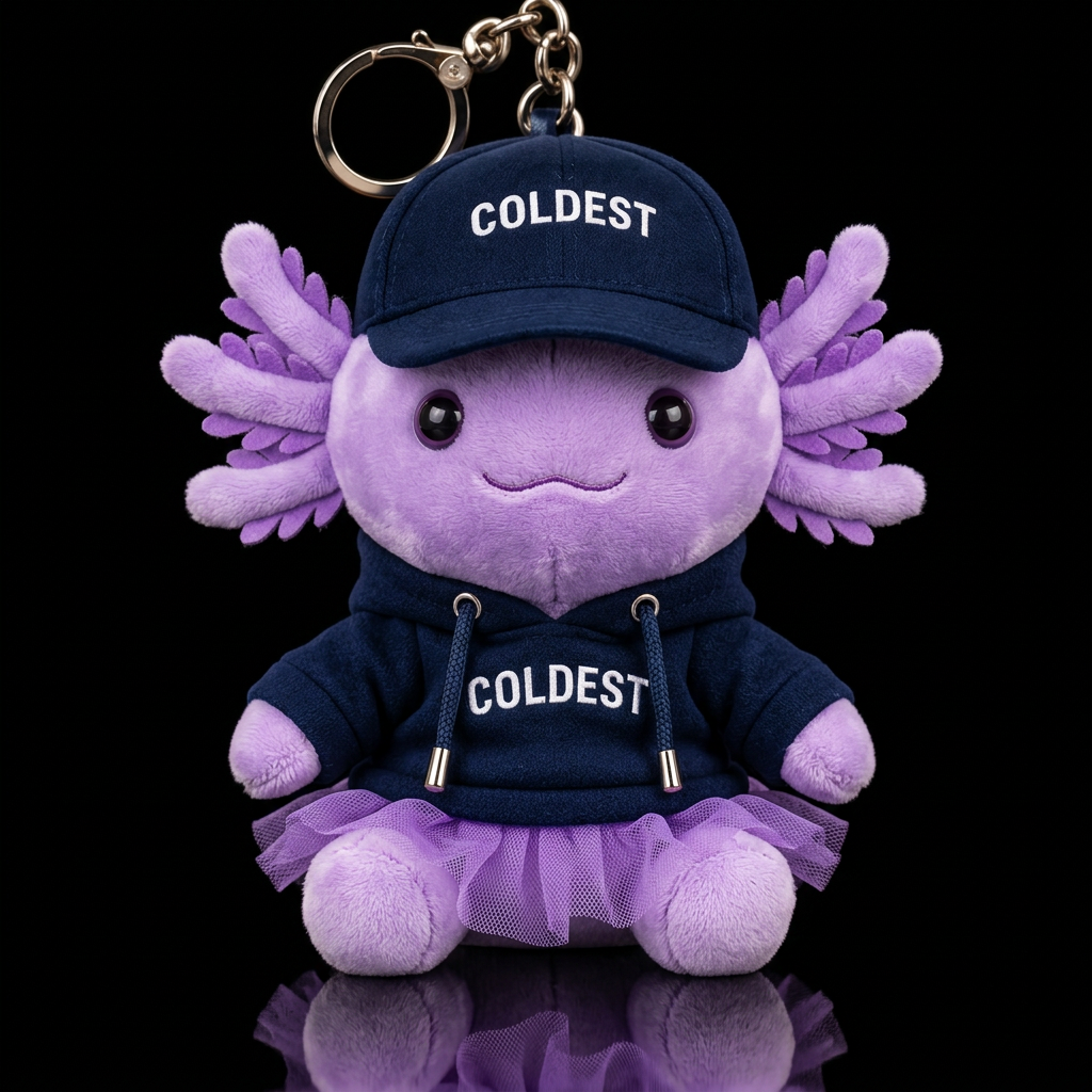 Purple, axilotl, tutu water bottle design
