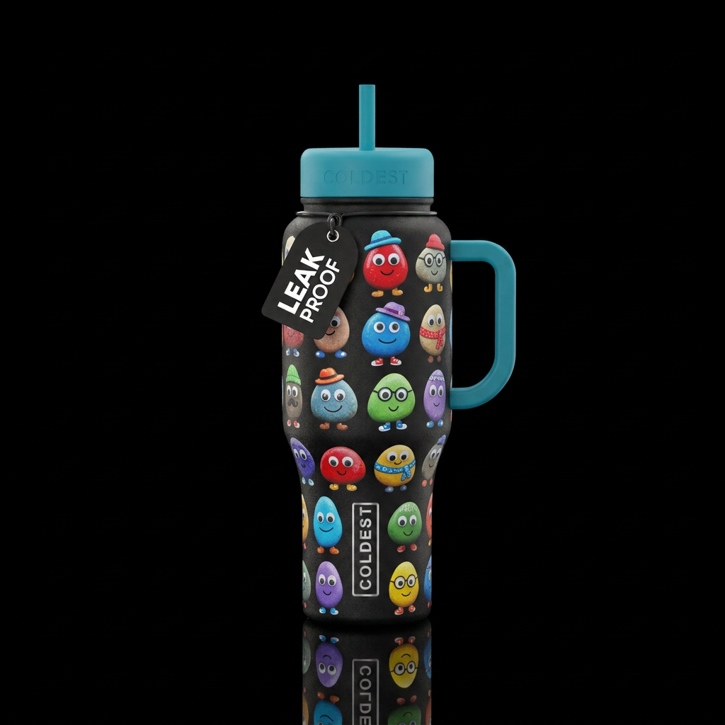 Pet rocks water bottle design