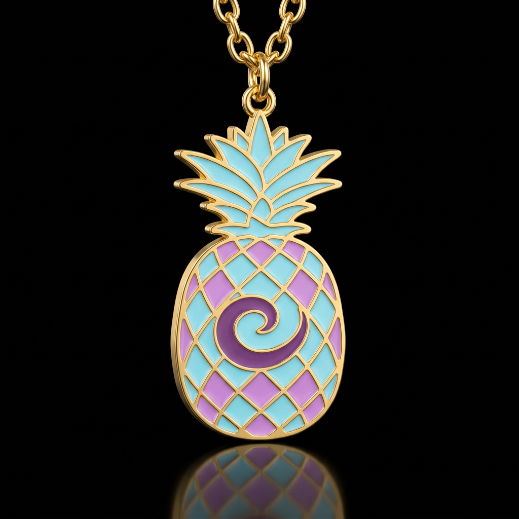 Purple pineapple water bottle design