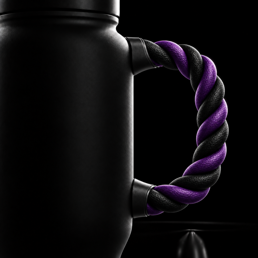 Purple/black twists water bottle design