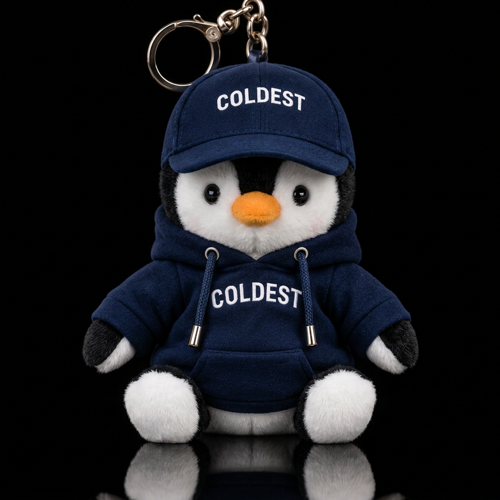 Cute penguin with hoodie and a cap water bottle design