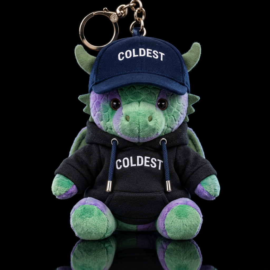 Cute dragon with hoodie and a cap water bottle design