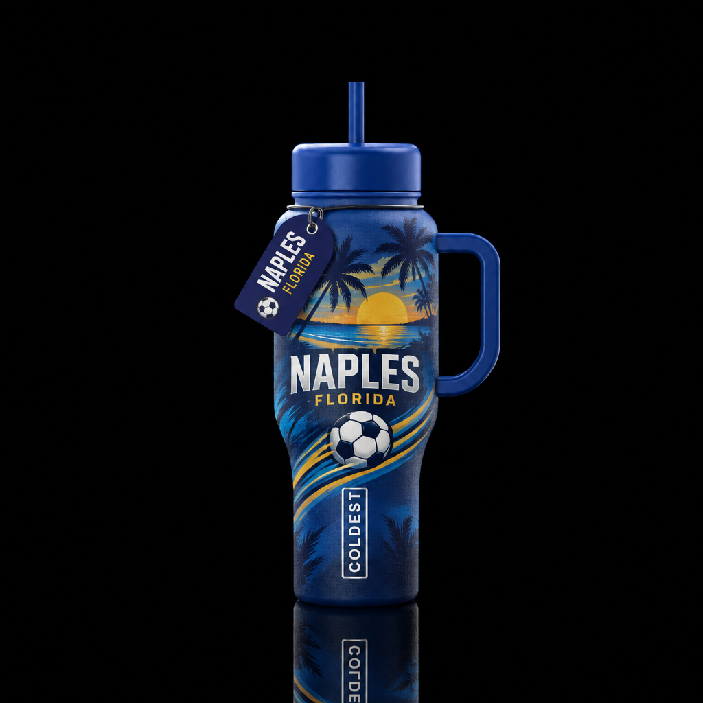 naples florida soccer team water bottle design