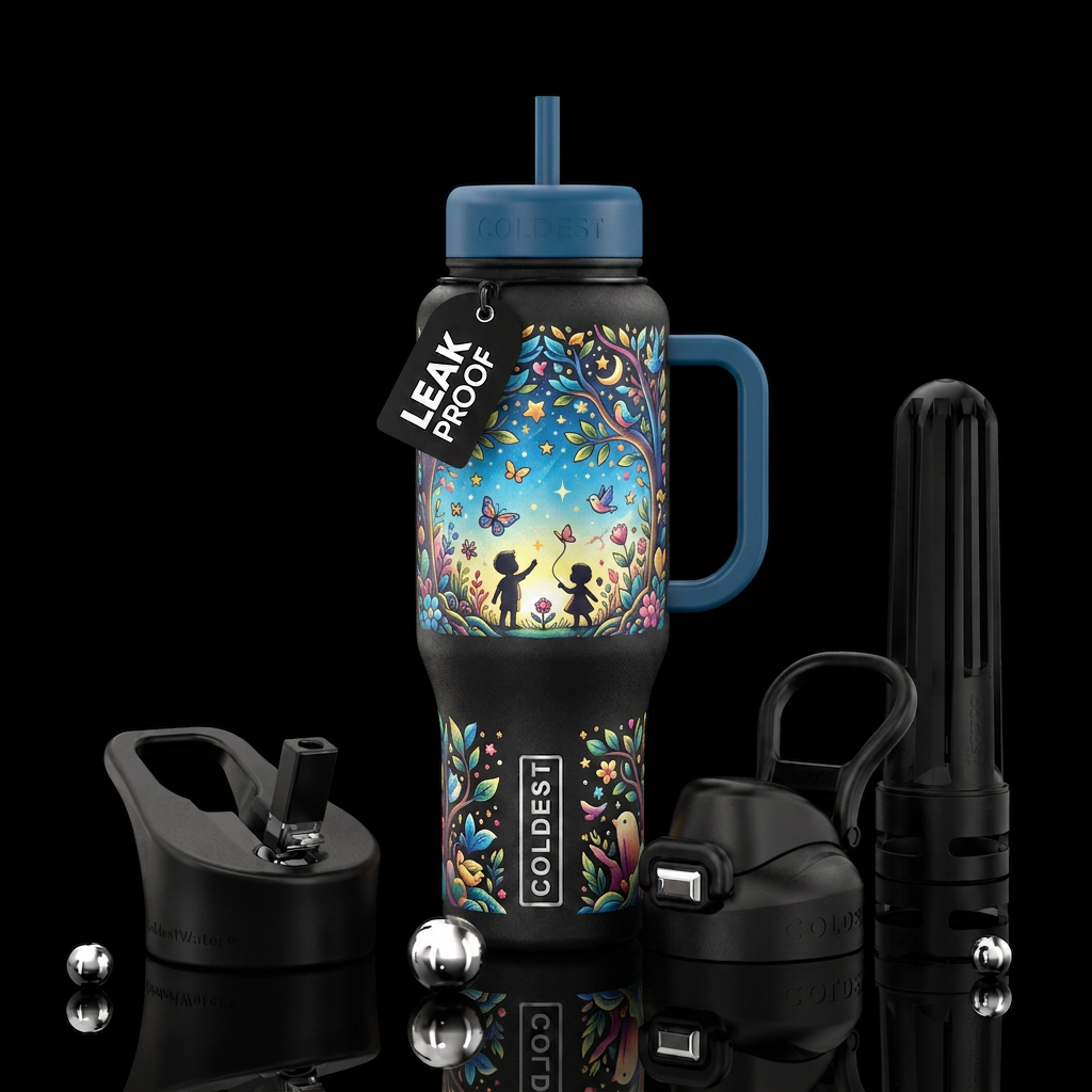 Love and life beauty all round seeing through a ch... water bottle design