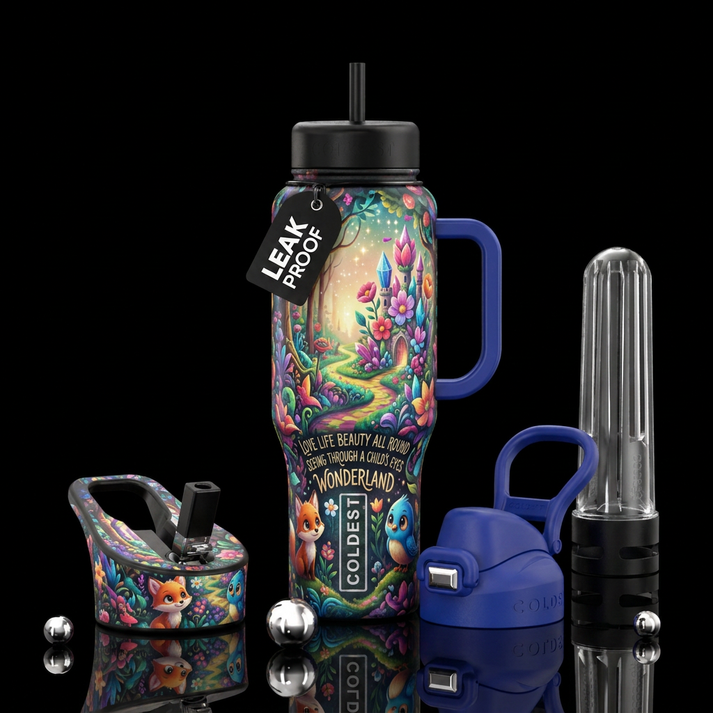Love life beauty all round seeing through a child’... water bottle design