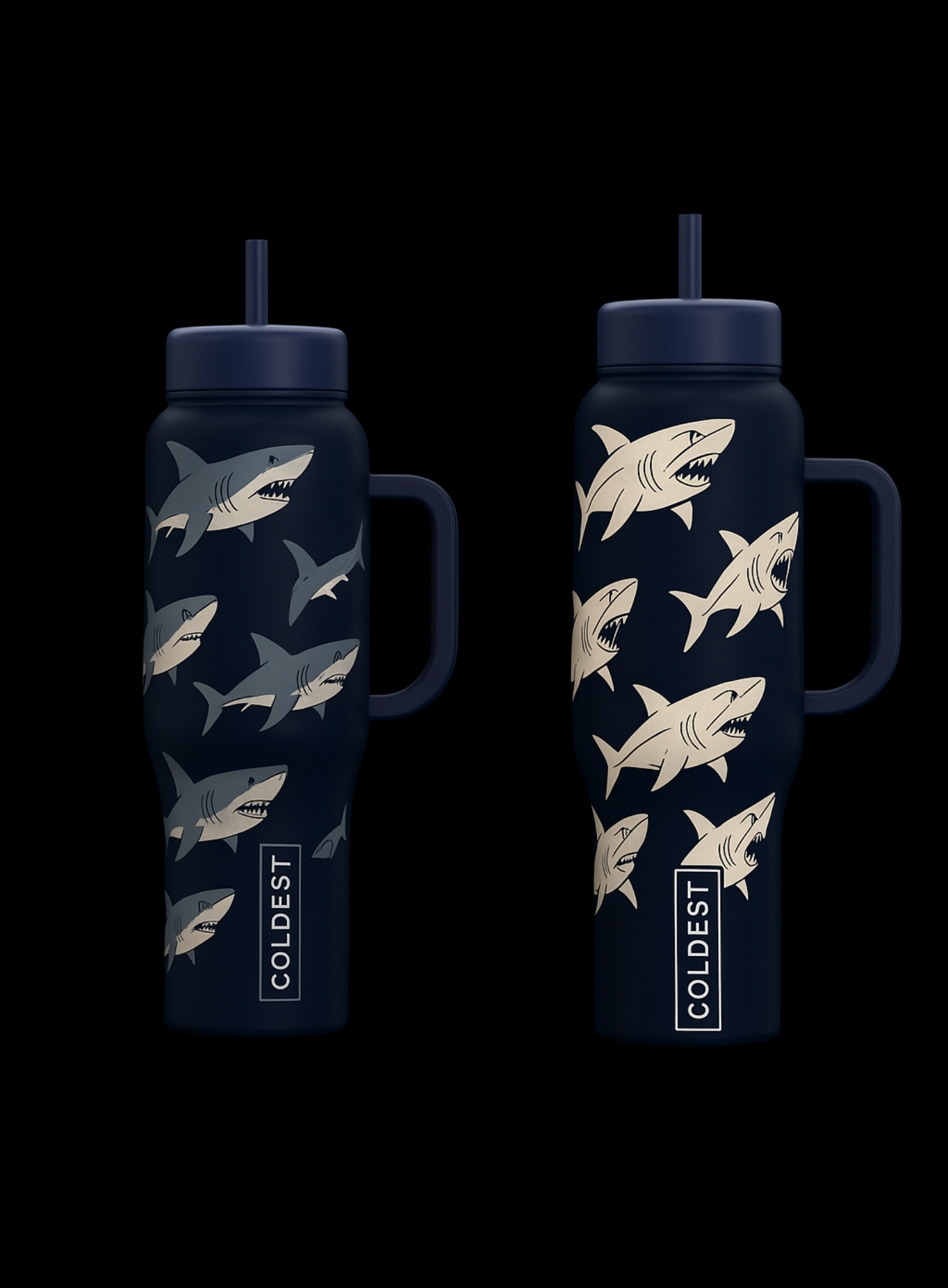 Glowie Fins water bottle design