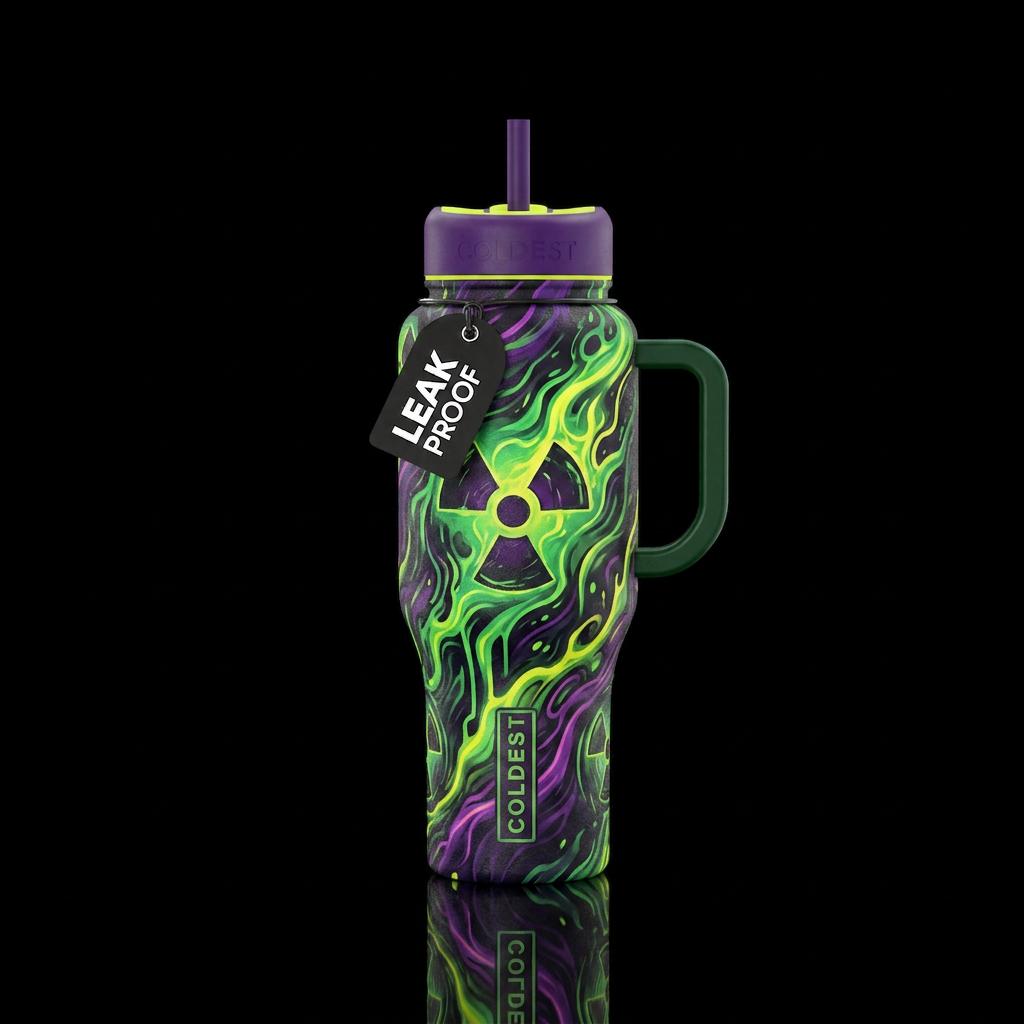Dark radioactive ☢️ Meltdown in an artsy way water bottle design