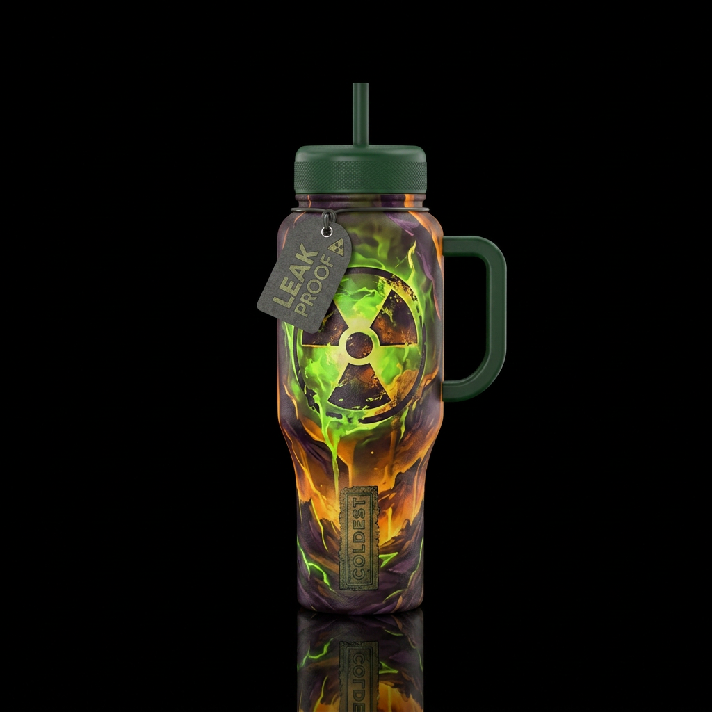 Dark radioactive ☢️ Meltdown in an artsy way water bottle design