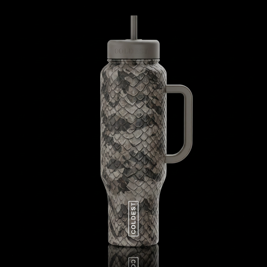 Grey shade and a brown shade with a shade on f bla... water bottle design